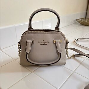 Kate Spade Beige Mini Bag with Gold Accents